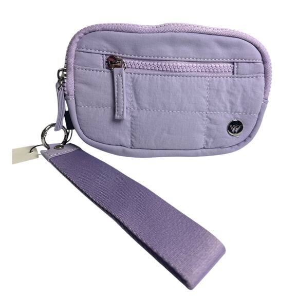 Blush Quilted Wristlet Wallet Compact Organizer Bag - Picture 2 of 7